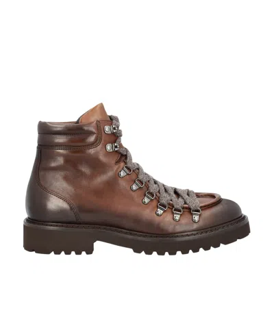 DOUCAL'S DOUCAL'S ROUND-TOE LACE-UP BOOTS