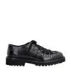 Doucal's Round-toe Leather Lace-up Shoes In Black
