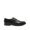 Doucal's Double-buckle Leather Monk Shoes In Black