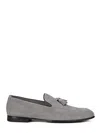 Doucal's Slip-on Grey Suede Flat Shoes In Gray