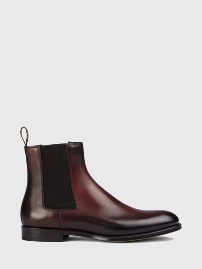 Doucal's Smooth Calfskin Chelsea Boots With Leather Sole In Animal Print