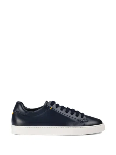 Doucal's Luxury Soft Nappa Leather Sneakers With Memory Foam Insole In Animal Print