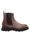 Doucal's Man Ankle Boots Khaki Size 9 Leather In Brown