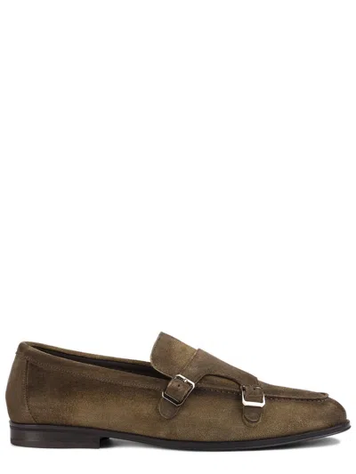 Doucal's Suede Double-buckle Loafer For Men In Brown