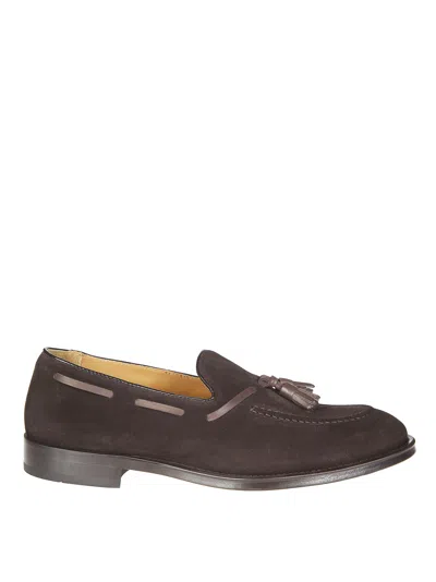 Doucal's Suede Tassel Moccasins For Men In Brown