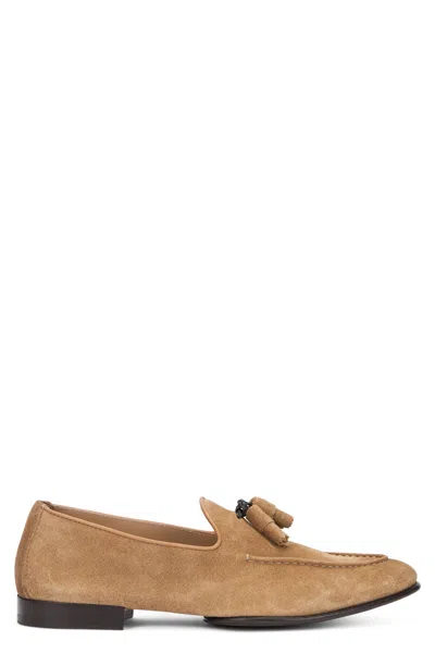 Doucal's Suede Loafers With Napa In Multi