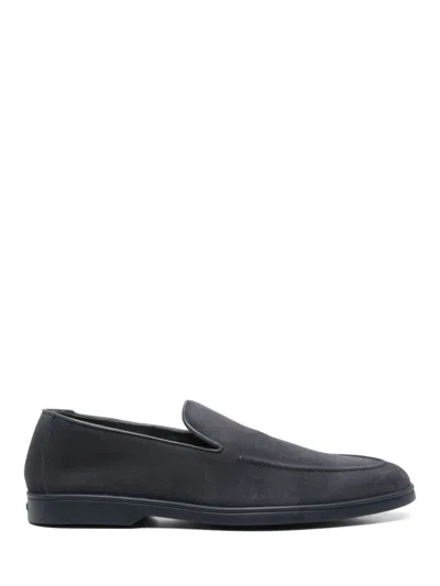 Doucal's Suede Moccasin In Blue