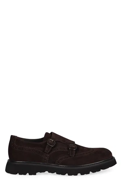 Doucal's Suede Monk-strap Shoes In Brown