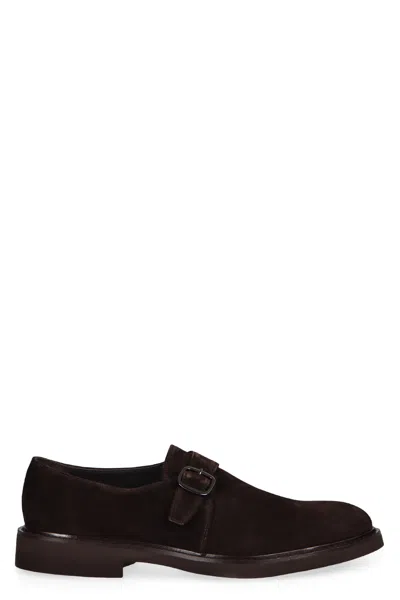 Doucal's Buckle Detailed Loafers In Brown