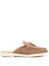 Doucal's Tassel-embellished Suede Mules In Brown