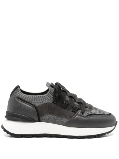 Doucal's Textured Black Trainers