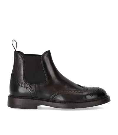 Doucal's Triumph Dark Brown Chelsea Boot In Black