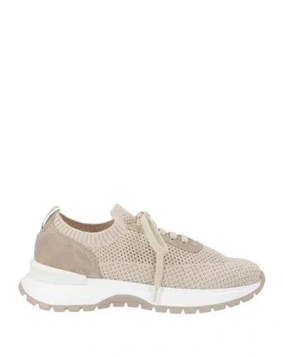 Doucal's Whitney Woman Sneakers Taupe Size 6 Leather, Textile Fibers In Neutral