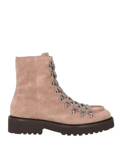 Doucal's Woman Ankle Boots Light Brown Size 9 Soft Leather In Pink