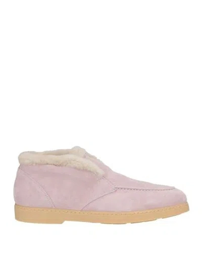 Doucal's Woman Ankle Boots Lilac Size 8 Leather, Shearling In Multi