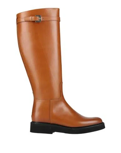 Doucal's Woman Boot Tan Size 7 Leather In Multi