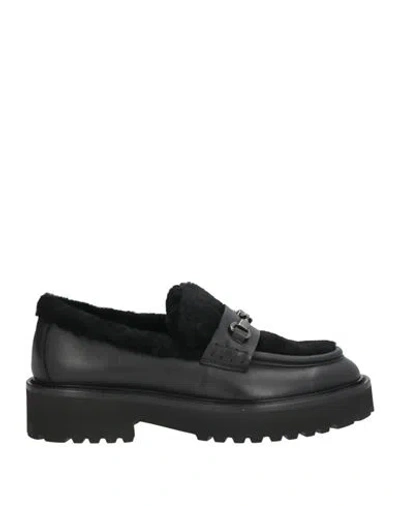 Doucal's Woman Loafers Black Size 8.5 Leather