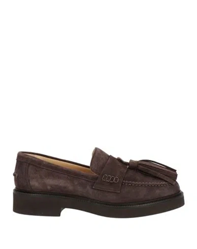 Doucal's Woman Loafers Dark Brown Size 9 Leather