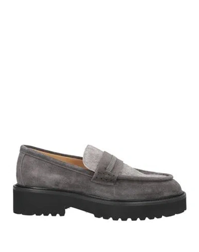 Doucal's Woman Loafers Grey Size 7.5 Leather