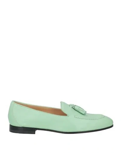 Doucal's Woman Loafers Light Green Size 7 Calfskin