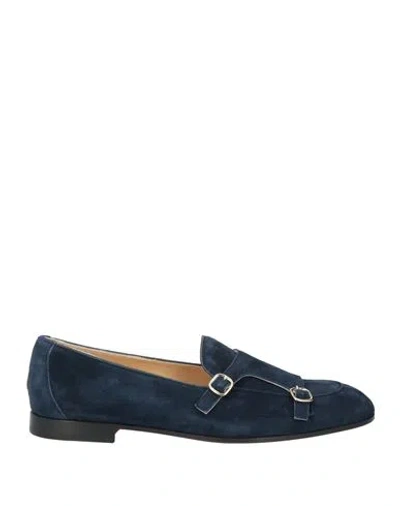 Doucal's Woman Loafers Navy Size 6.5 Leather In Blue