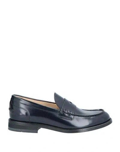 Doucal's Woman Loafers Navy Size 7.5 Soft Leather In Navy Blue