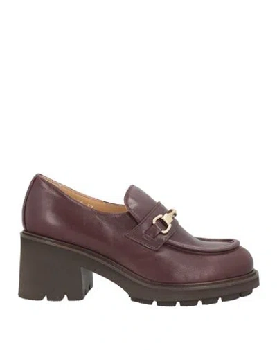 Doucal's Woman Loafers Plum Size 8 Leather In Purple