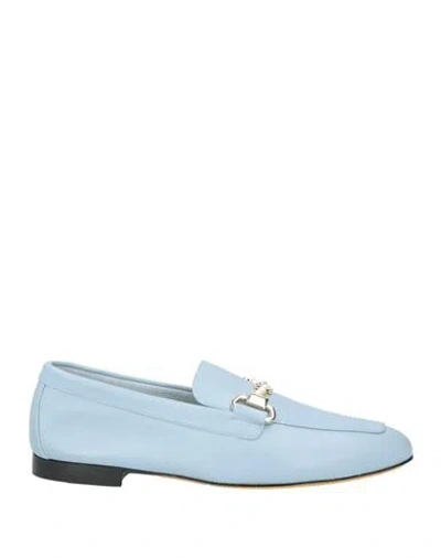 Doucal's Woman Loafers Sky Blue Size 7.5 Leather