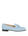 Doucal's Woman Loafers Sky Blue Size 8 Leather In Blue