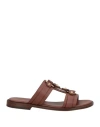 Doucal's Woman Sandals Brown Size 8 Leather In Brown