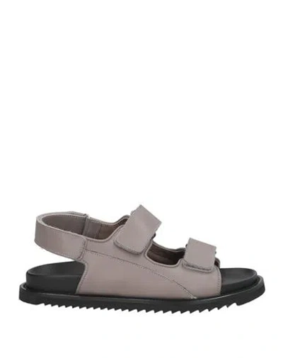 Doucal's Woman Sandals Grey Size 8 Calfskin In Gray