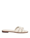 Doucal's Woman Sandals Ivory Size 6 Calfskin In Multi