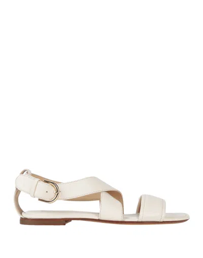 Doucal's Woman Sandals Ivory Size 6.5 Soft Leather In White