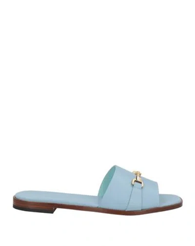 Doucal's Woman Sandals Light Blue Size 8 Calfskin