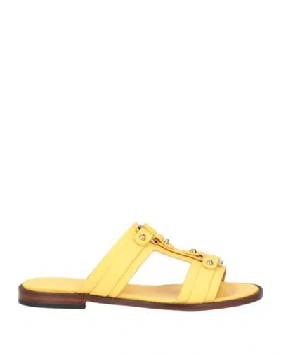 Doucal's Woman Sandals Marigold Size 8.5 Calfskin In Yellow