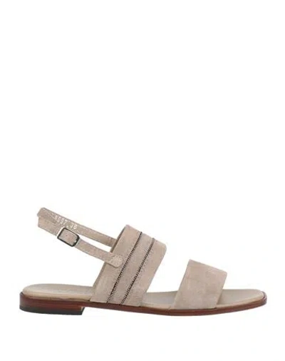 Doucal's Woman Sandals Taupe Size 9 Leather