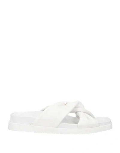 Doucal's Woman Sandals White Size 8 Soft Leather