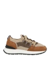 Doucal's Woman Sneakers Beige Size 7 Leather, Textile Fibers In Multi