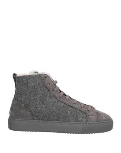 Doucal's Woman Sneakers Grey Size 7 Leather, Textile Fibers In Gray