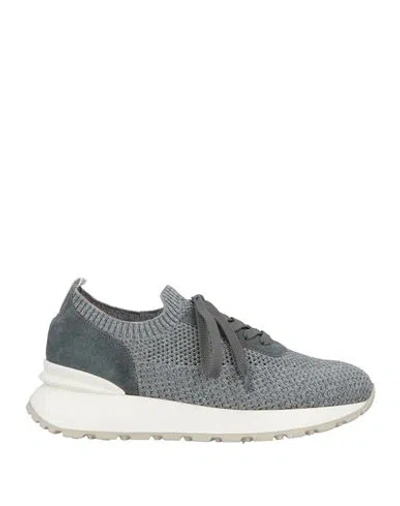 Doucal's Woman Sneakers Grey Size 8 Textile Fibers, Cotton In Gray