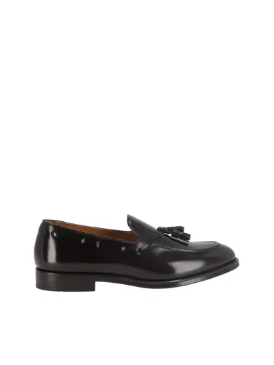 Doucal's Ebony Brown Adler Horsehair Tassel Loafers In Multi