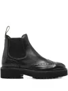Doucal's Elastic-panel Brogue Boots In Black