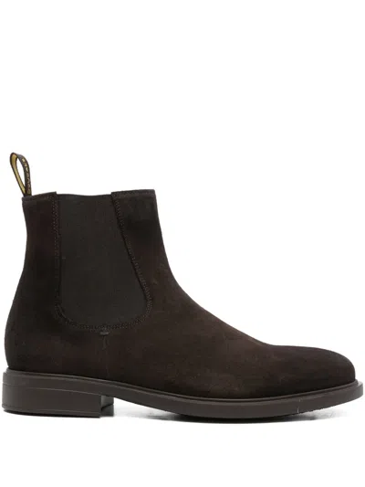 Doucal's Elastic-panel Suede Boots In Brown