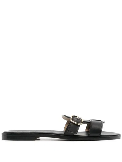 DOUCAL'S FIBBIA BUCKLE-DETAIL LEATHER SANDALS