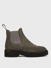Doucal's Suede Brogue Chelsea Boots In Gray