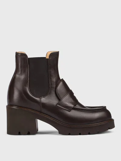 Doucal's Flat Ankle Boots  Woman Color Mahogany In Red