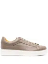 Doucal's Flatform Leather Sneakers In Brown