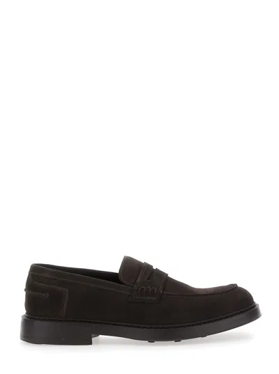Doucal's Suede Leather Loafers In Brown