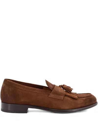Doucal's Fringe-detail Loafers In Brown