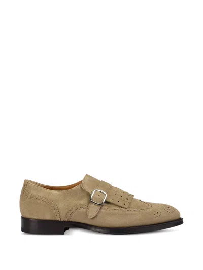 Doucal's Fringed Brogue Monk Shoes In Neutral